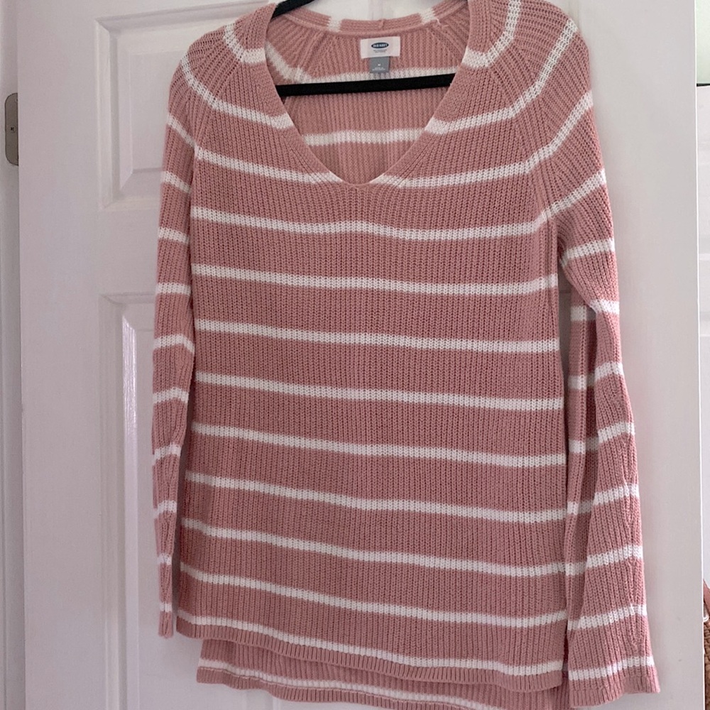 Old Navy Striped V-Neck Sweater